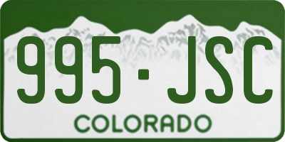 CO license plate 995JSC