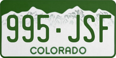 CO license plate 995JSF
