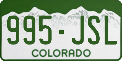 CO license plate 995JSL