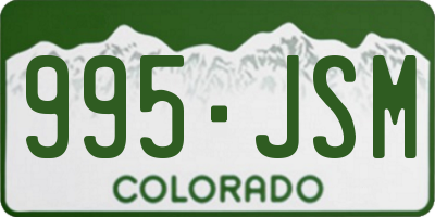 CO license plate 995JSM