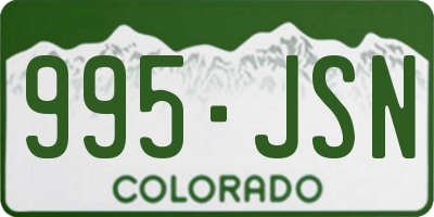 CO license plate 995JSN