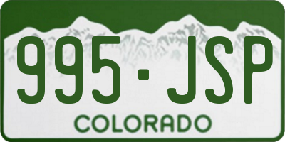 CO license plate 995JSP