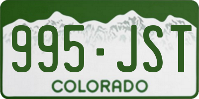 CO license plate 995JST