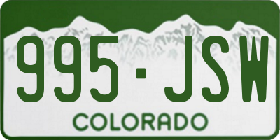 CO license plate 995JSW