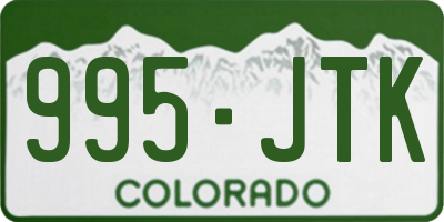 CO license plate 995JTK