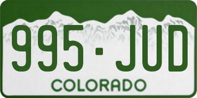 CO license plate 995JUD
