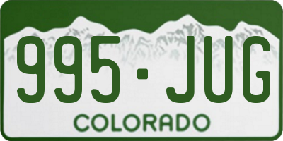CO license plate 995JUG
