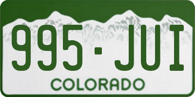 CO license plate 995JUI