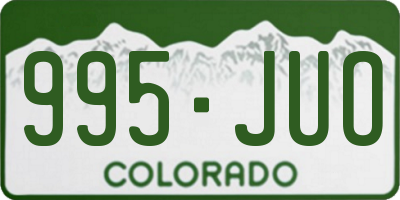CO license plate 995JUO