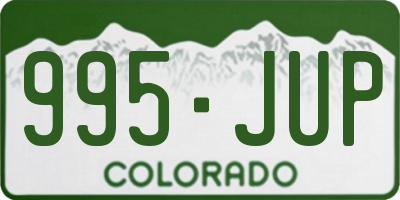 CO license plate 995JUP