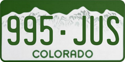 CO license plate 995JUS