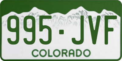 CO license plate 995JVF