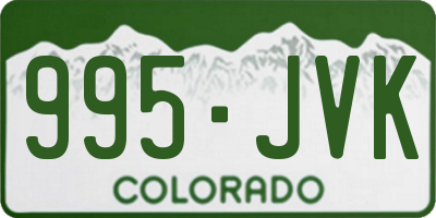 CO license plate 995JVK