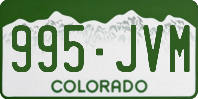 CO license plate 995JVM
