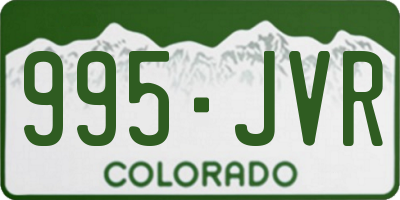 CO license plate 995JVR