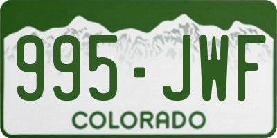 CO license plate 995JWF