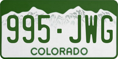 CO license plate 995JWG