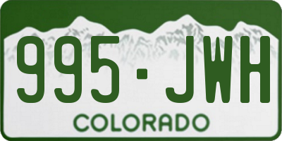 CO license plate 995JWH