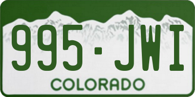 CO license plate 995JWI