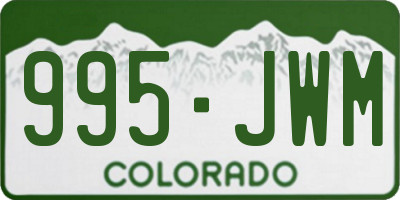 CO license plate 995JWM