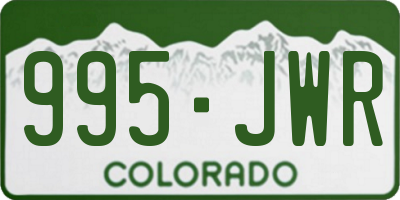 CO license plate 995JWR