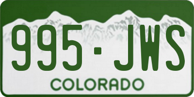 CO license plate 995JWS