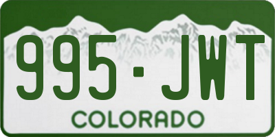 CO license plate 995JWT