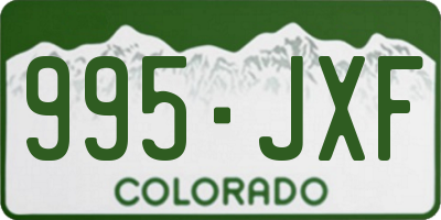 CO license plate 995JXF