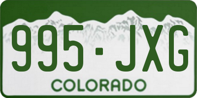 CO license plate 995JXG
