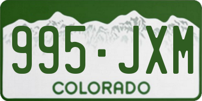 CO license plate 995JXM