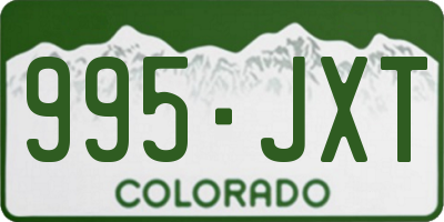 CO license plate 995JXT
