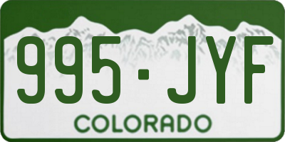CO license plate 995JYF