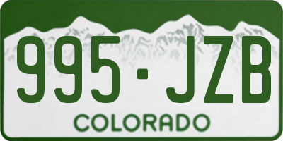 CO license plate 995JZB