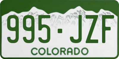 CO license plate 995JZF