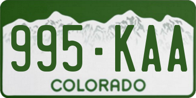 CO license plate 995KAA