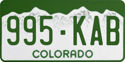 CO license plate 995KAB