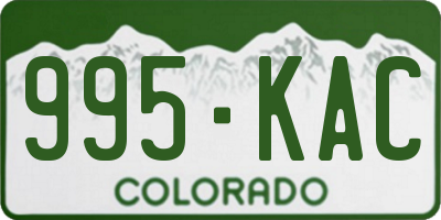 CO license plate 995KAC