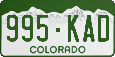 CO license plate 995KAD