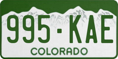 CO license plate 995KAE