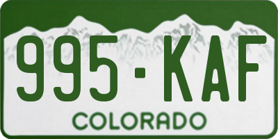 CO license plate 995KAF