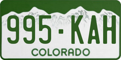 CO license plate 995KAH