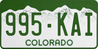 CO license plate 995KAI
