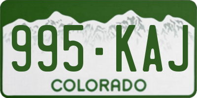 CO license plate 995KAJ