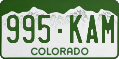 CO license plate 995KAM