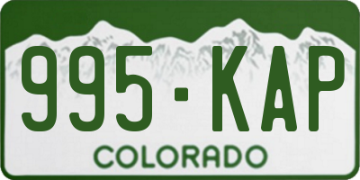 CO license plate 995KAP