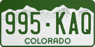 CO license plate 995KAQ
