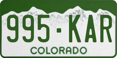 CO license plate 995KAR