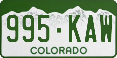 CO license plate 995KAW