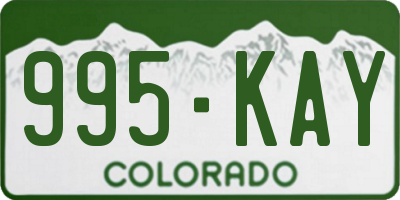 CO license plate 995KAY
