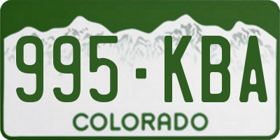 CO license plate 995KBA